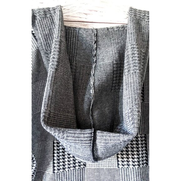 Belldini Women Houngstooth Cardigan Coat Open Front Above Knee Hooded Knit SizeL - Picture 9 of 14